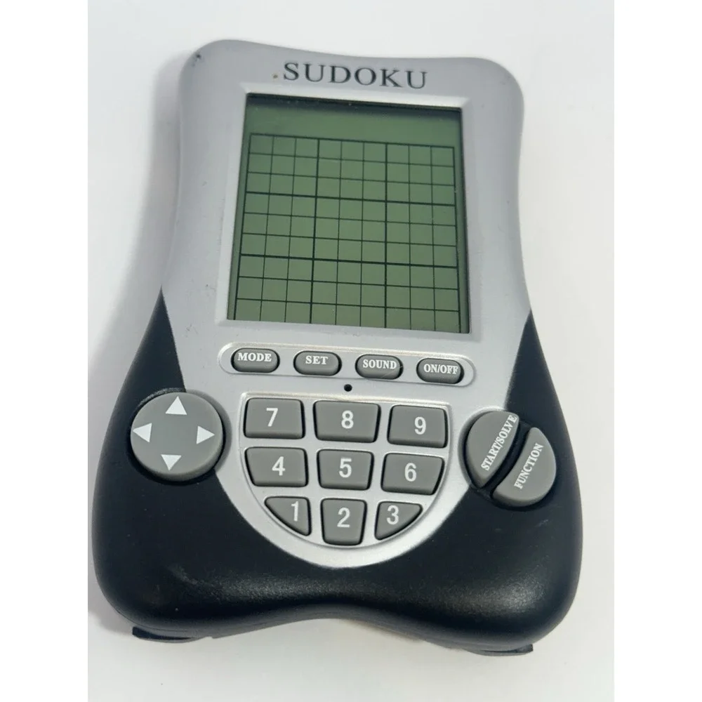 Sudoku Handheld Game Silver & Black Pre-owned